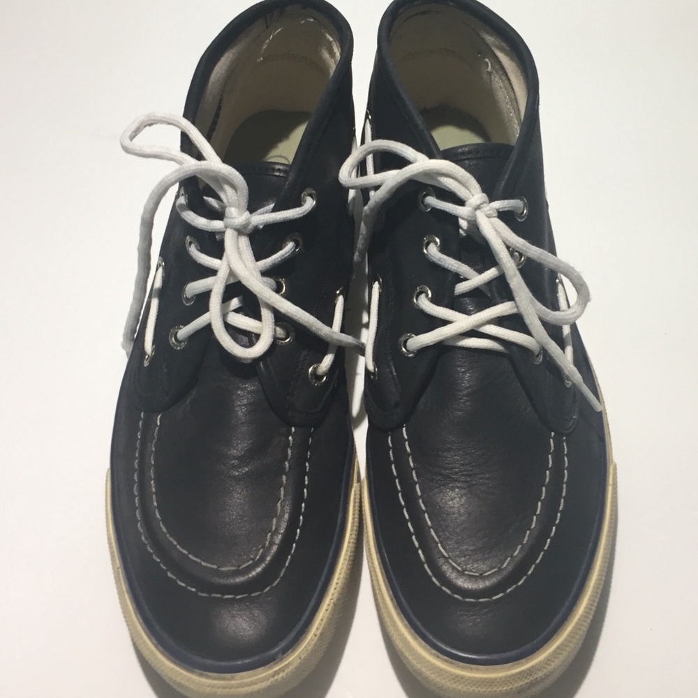 Sperry’s  Black Leather Quarter Top Siders
